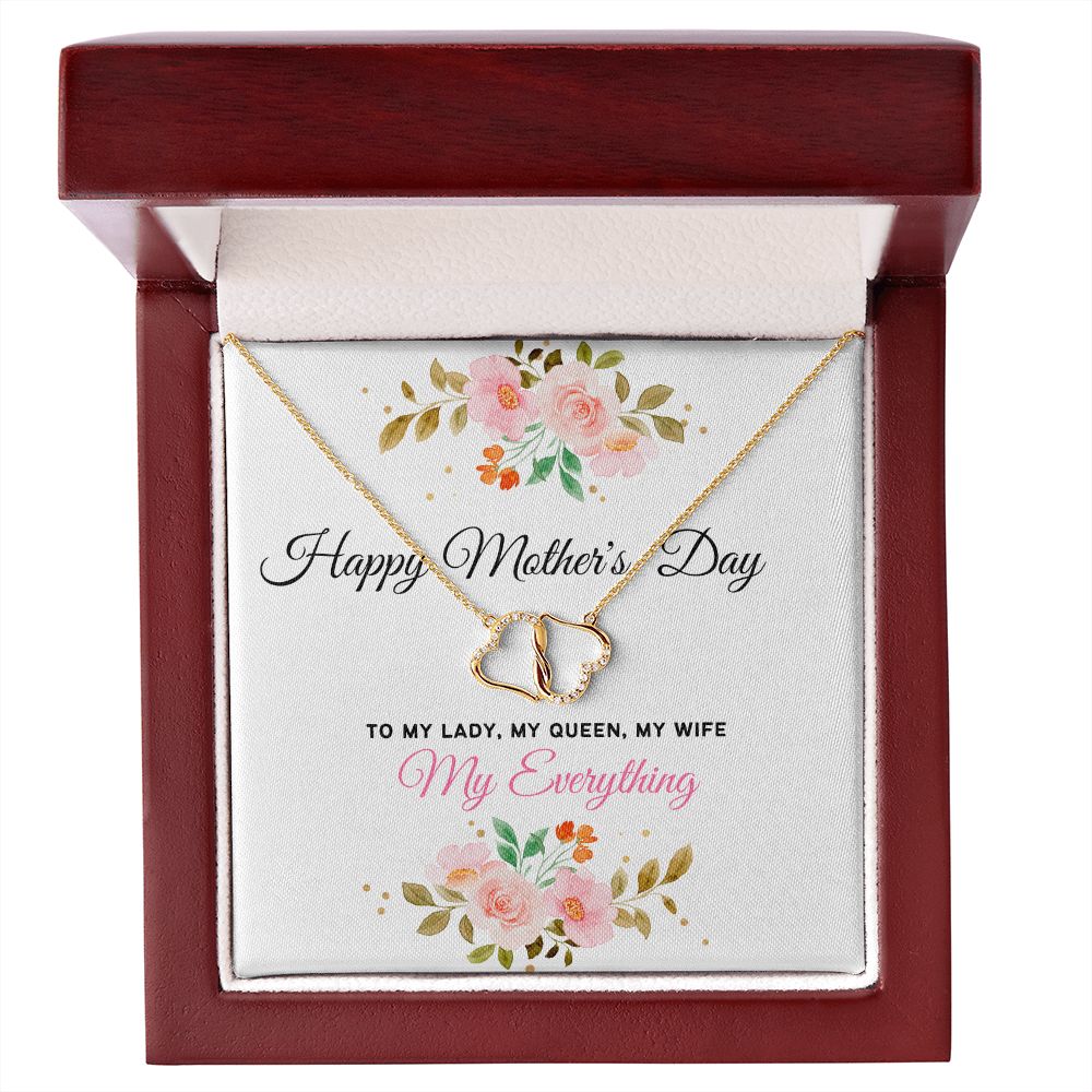 Diamond Gold Double Heart Mother's Day Necklace, Gift For Wife From Husband, Mother's Day Gift Idea