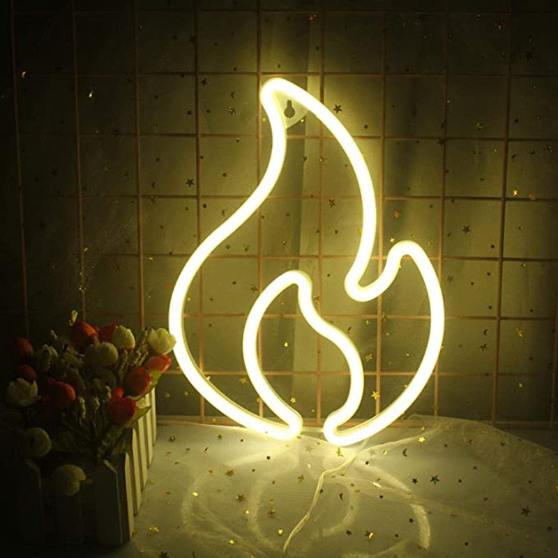 Fire Flame Neon Sign LED Light